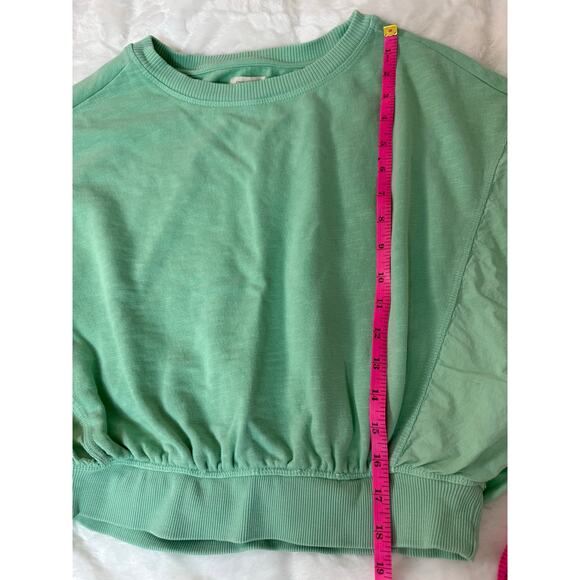 Anthropologie Pilcro Cropped Batwing Sweatshirt Mint Green Retro Style Top Med - Picture 11 of 12